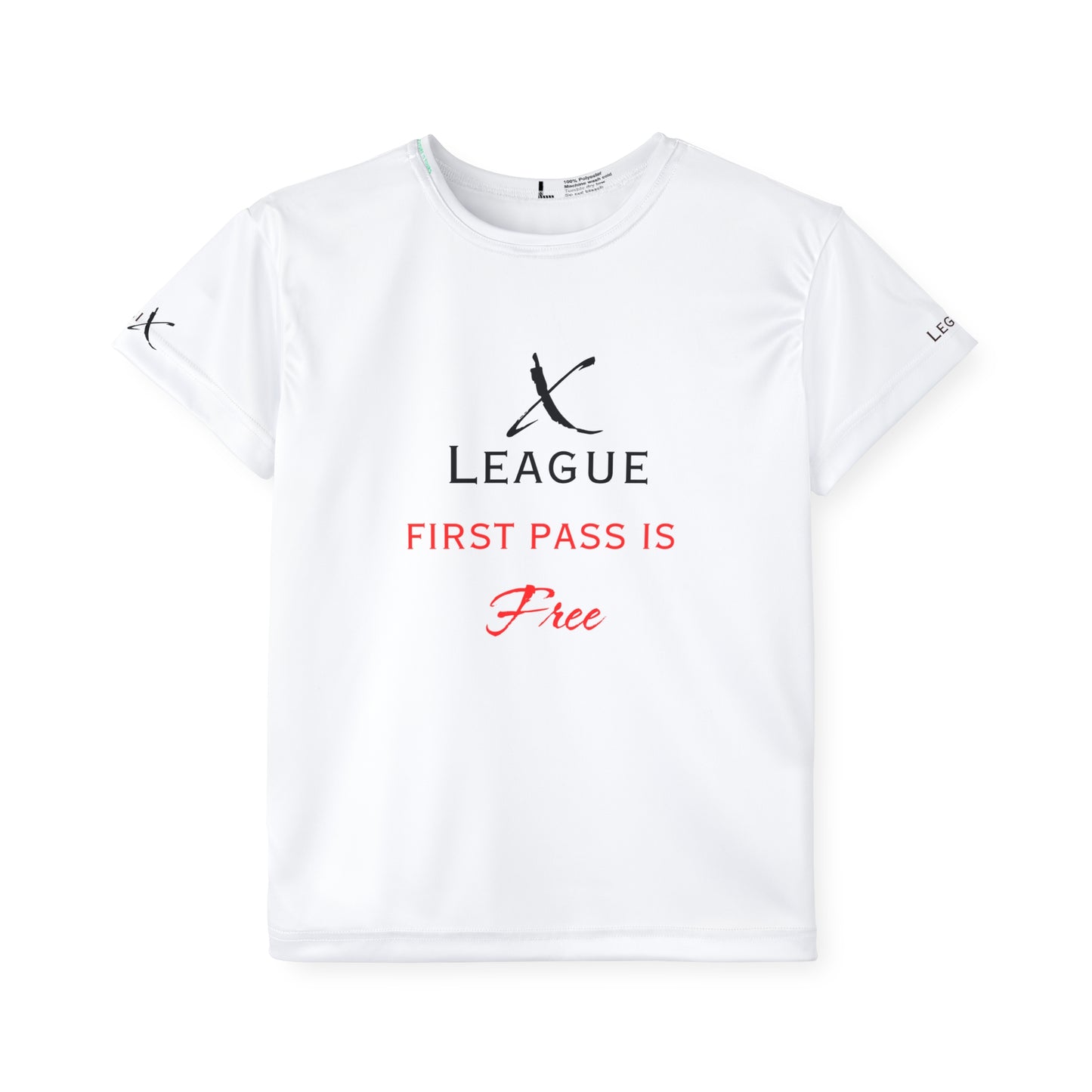 Legaci X League Youth Sports Jersey - "First Pass is Free"