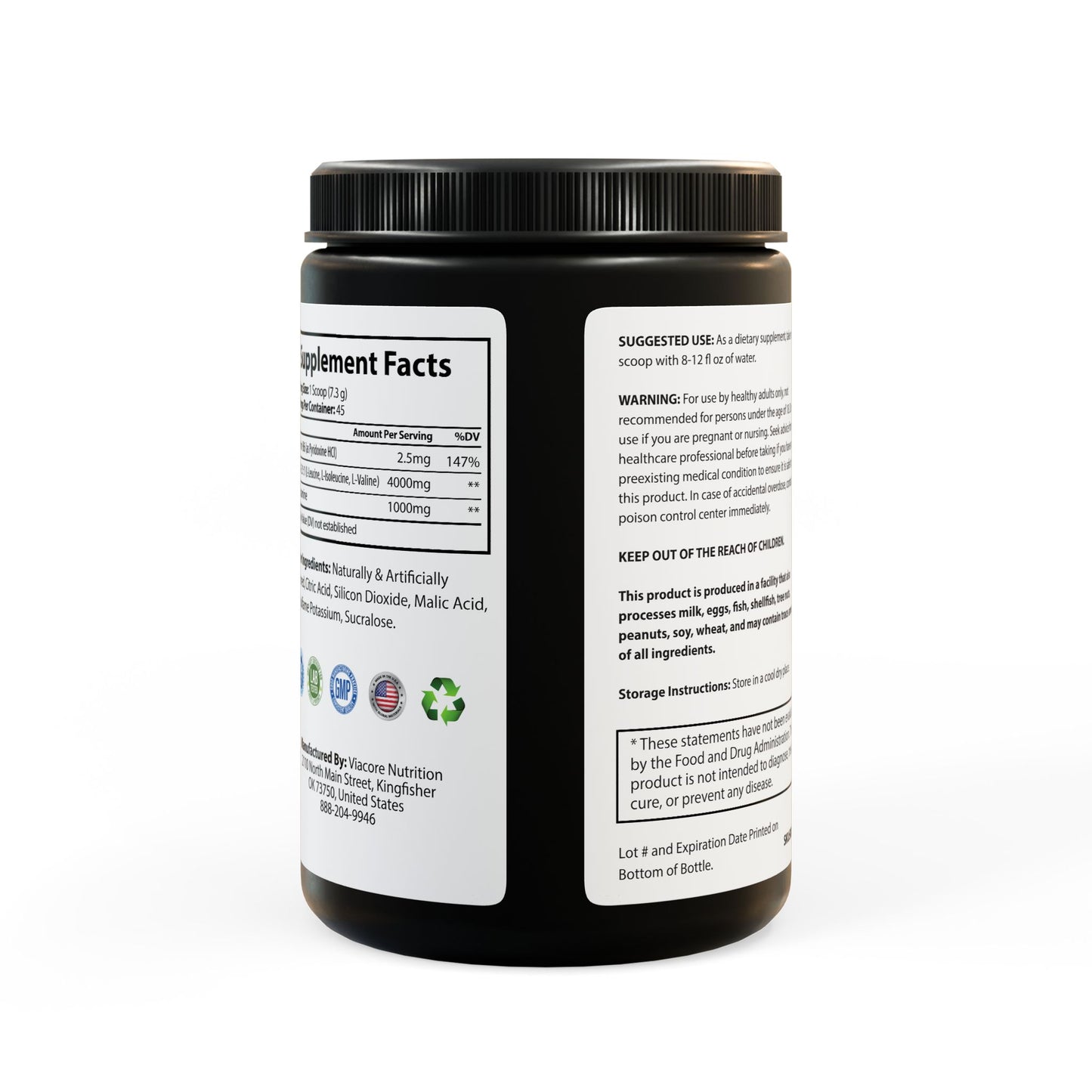 Legaci X BCAA Supplement, Watermelon (325g, 11.46oz, 45 servings)