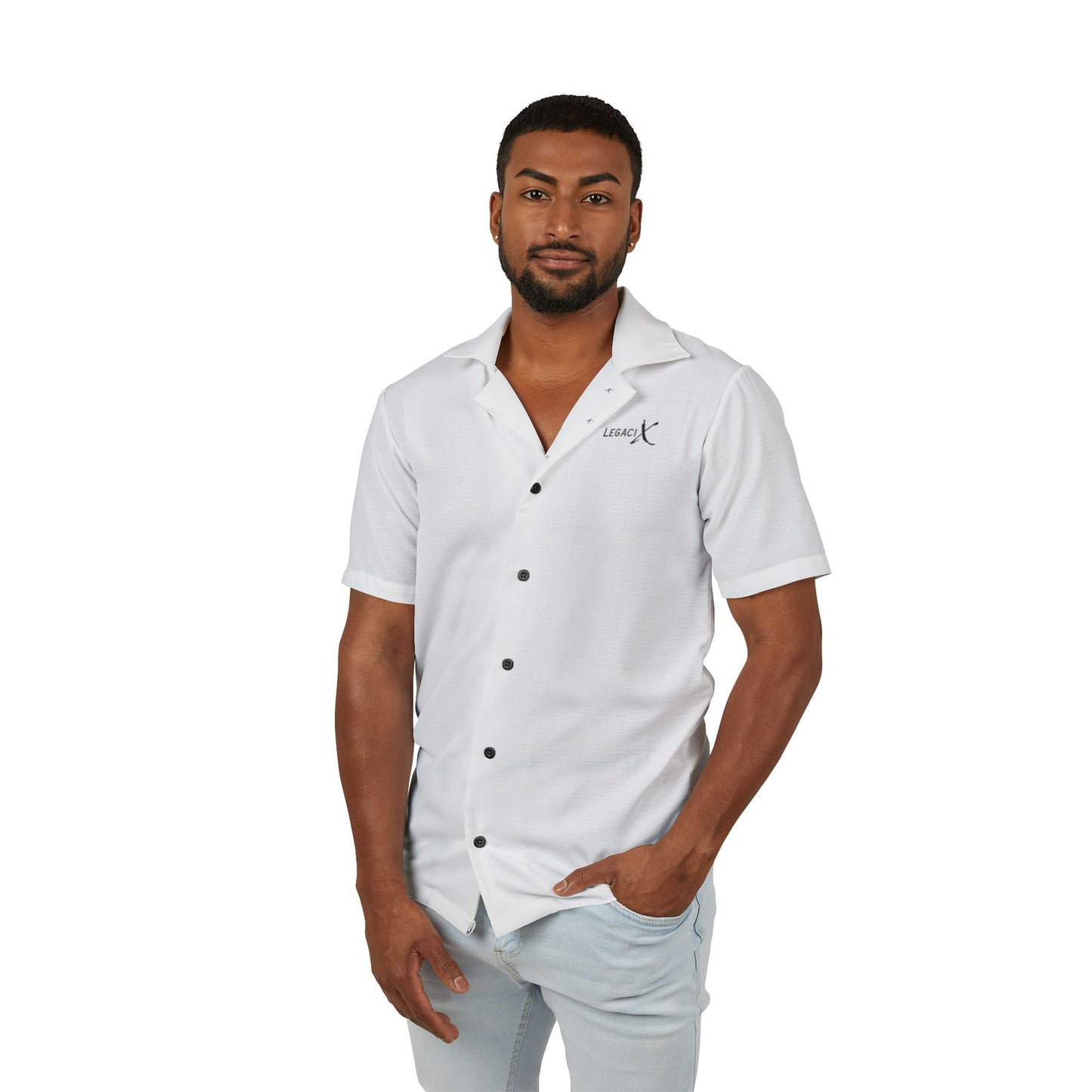 Legaci X Men's Hawaiian Camp Shirt - Summer Vibes, Tropical Getaway, Beach Party, Casual Wear, Vacation, Relaxed Style