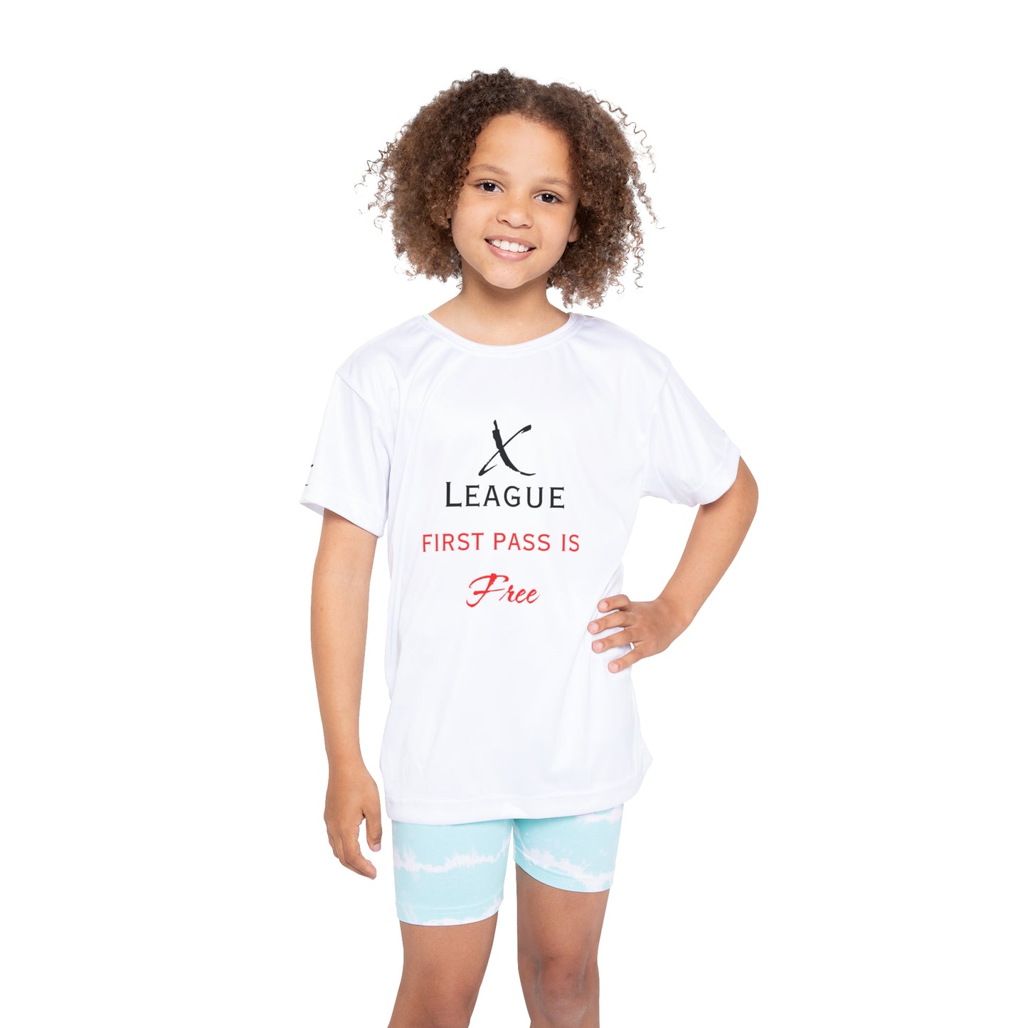 Legaci X League Youth Sports Jersey - "First Pass is Free"